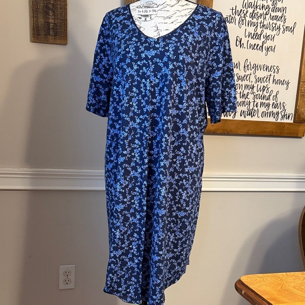 Cacique Plus Size Navy Floral Sleepwear